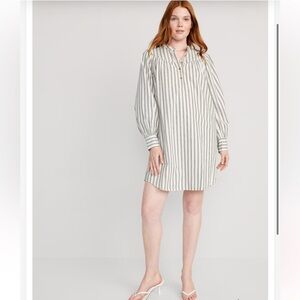 Old Navy | Long Sleeve Striped Cotton - Poplin Mini Dress SZ XXL TALL